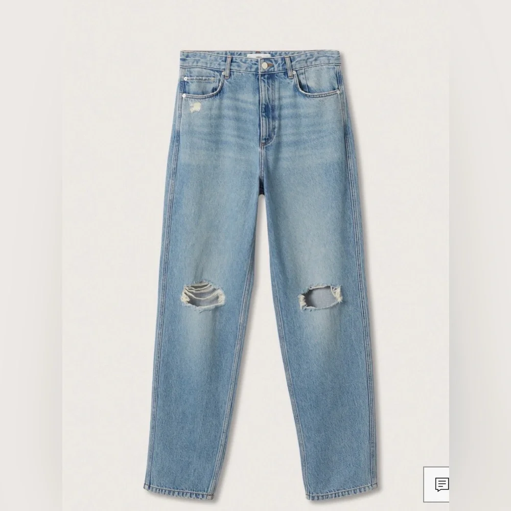 Mango Light Blue Distressed Women Jeans - Picture 2 of 12